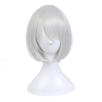 Amazon Com Yukilo Anime Face Short Hair Cosplay Wig Silver White
