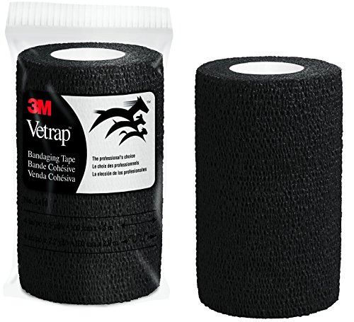 3M Vetrap 4" Bandaging Tape, 4"x 5 Yards, Black (12)