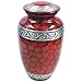 Trupoint Memorials Cremation Urns for Human Ashes, Decorative Burial Urn for Adult Men and Women, Large Red with Silver Lining