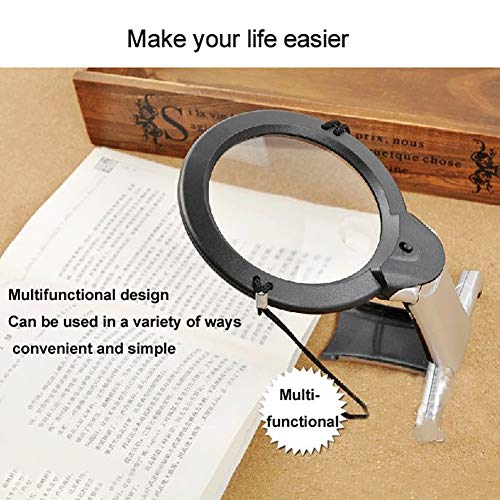 Microscopes & Endoscope,Maserfaliw Magnifier,Beileshi 2X 6X LED Light Magnifier Neck Hanging Reading Magnifying Glass Loupe