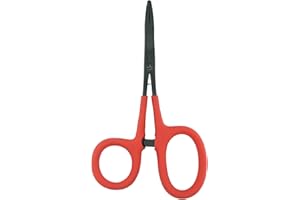 Kingfisher Soft Grip Scissor Clamp Forcept Hemostat for Fly Fishing Hook Removal