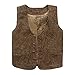 Coodebear Boys' Girls' Letters Lined Pockets Buttons V Collar Vests Brown Size 3T