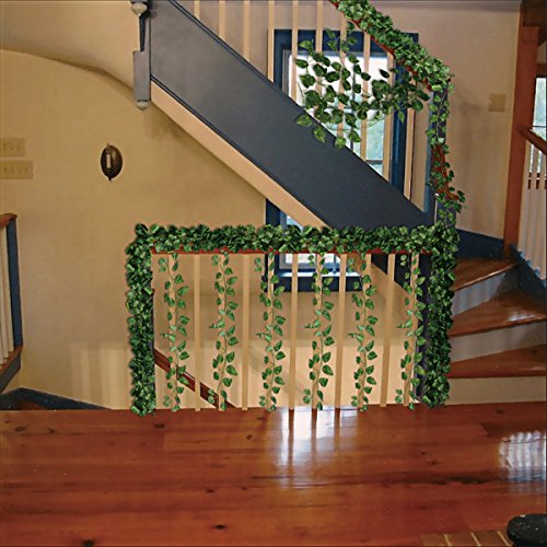 image for Nayard Fake Vines Leaf Garland Decorations Green Leaf Garland Fake Ivy
