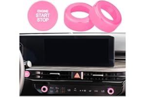 HDUFC for Kia Carnival/Carnival Hybrid/K5/Niro/Sorento/Sportage Interior Package, Push-Button Start, air Conditioning Control knob Cover, 3-Piece Set (Pink)