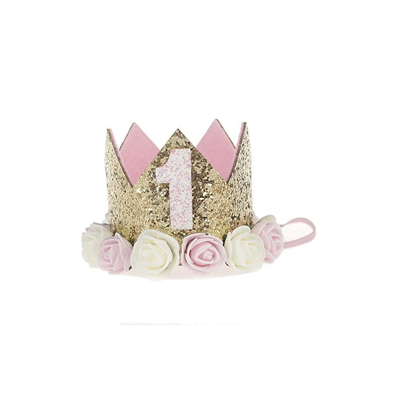 Baby Crown Princess Gold Crowns Tiara Crystal Hat Girls First Birthday Gift