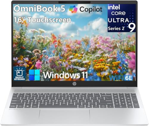 HP OmniBook 5 AI PC Touchscreen Laptop, Intel Ultra 9 285H, 32GB