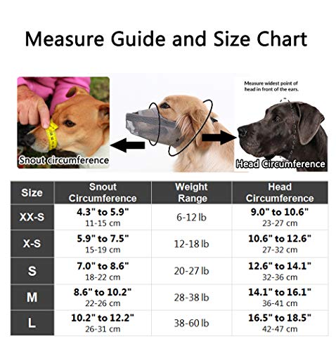 image for Crazy Felix Nylon Dog Muzzle for Small Medium Large Dogs, Air Mesh Bre
