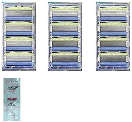 Schick Hydro5 Sensitive Refill Blade Cartridges, (Unboxed) w/ Free Loving Care Conditioner Packette (12)