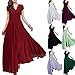 Women's Boho Solid Chiffon V-Neck Cocktail Bridesmaid Evening Party Gown Ball Prom Long Maxi Swing Dress Lilac XXXL/US 18