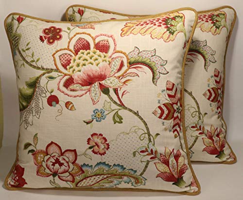 Amazon Com Set Of 2 22 Jacobean Floral Ophelia Blossom Pink
