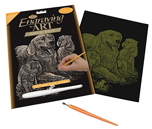 Royal Brush GOLFOIL-11  Gold Foil Engraving Art Kit, 8 by 10-Inch, Golden Retriever and Puppies