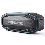 ZENBRE Bluetooth Speakers, D6 Bluetooth 4.1 Waterproof IPX6 with 18h Play-time, 10W Dual Driver with Bass Resonator, Handsfree Calling, Shockproof Portable Speaker(Blue)