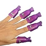 HIGHROCK 10Pcs Acrylic Nail Art Polish Remover Wrap Cleaner Superior Clip Caps (Purple)