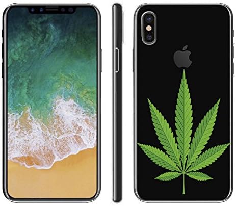 iPhone X Soft Case, URAKKI TPU CLEAR Slim Fit Soft Skin Phone Cover for Apple iPhone X "X Version" (2017) 5.8-Inch [ Weed ] Design Case