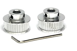 ReliaBot 2PCs Aluminum 2GT Timing Pulley 40 Teeth Bore 8mm for 3D Printer CNC Machine 10mm Width 2GT Timing Belt