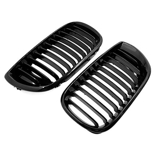Uxcell 2pcs Glossy Black Front Hood Kidney Grille Grill