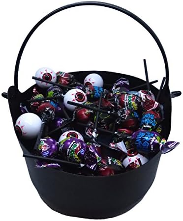 Halloween Gift Set Witches Cauldren with Tongue Painter Bubble Gum Pops and Ping Pong Eyeballs