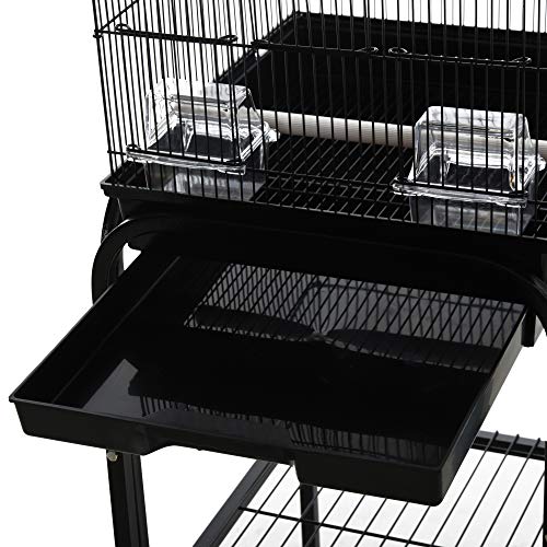 PawHut 44.5" Metal Indoor Bird Cage Starter Kit with Detachable Rolling