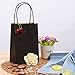 Ronvir 50Pcs Gift Bags Small 5.25x3.25x8 Inches Black Paper Bags With Handles Small Black Bag For Gifts, Shopping, Business, Birthday, Party, Wedding, Retail, Halloween, Christmas, Thanksgiving