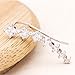 Ear Crawler Earrings - Fashion Stainless Steel CZ Ear Crawlers Climbers - Women Sweep Up Hoop Ear Cuff Pin Vine Wrap Studs Earrings - 7 Stars Cubic Zirconia Crystal Clip On Stud Jewelry with Fish Hook