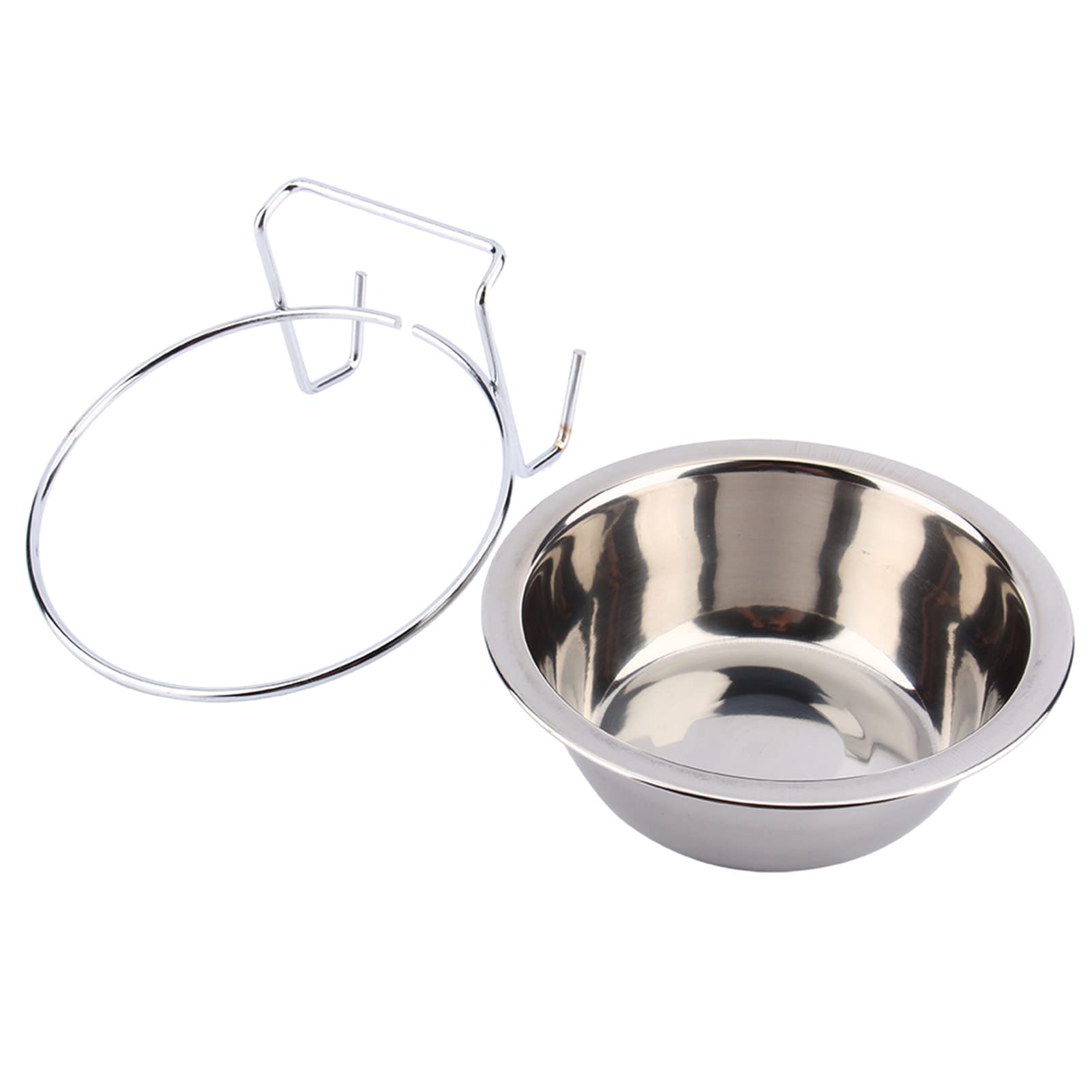 Fydun Hanging Pet Cage Bowls For Dogs And Cats Stainless Steel Diner Pet Bird Cat Dog Food Water Bowl Hanger (M)