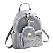 Cute Small Backpack Mini Purse Casual Daypacks Leather for Teen Girls and Women (Grey)