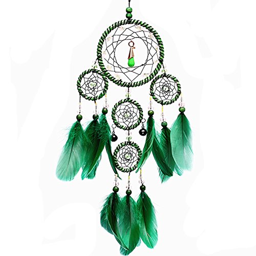 Dremisland Dreamcatcher Gif t Handmade Dream Catcher Net With Feathers Wall Hanging Decoration Ornament (Green)
