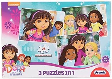Frank Dora and Friends 3 Puzzles in 1 (26 Pieces)