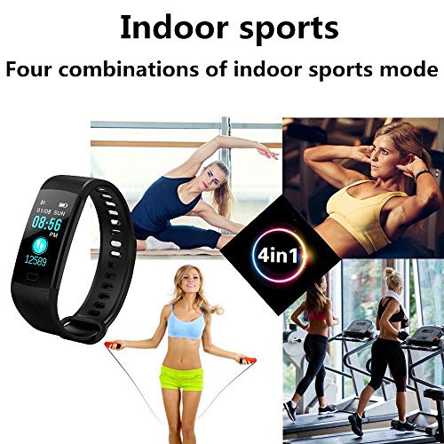 Fitness Tracker with Blood Pressure Monitor, Colorful Screen Activity Tracker Watch IP67 Waterproof Smart Fitness Band with Step Counter, Calorie Counter, Pedometer Watch for Kids Women Men (Black) - Thumbnail 7
