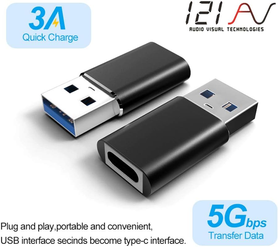 USB C to USB Male Adapter, Hi-speed USB Female (Type-C) to USB Male (Type-A) Fast Charging & Data Sync OTG Adapter Connector Converter - Image 5