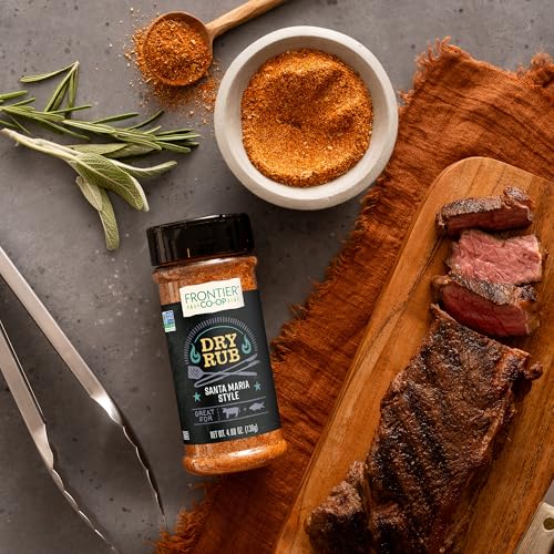 FRONTIER CO-OP SANTA MARIA STYLE DRY RUB SEASONING, 4.80 OZ – DRY RUB FOR WINGS, BEEF, OR FISH