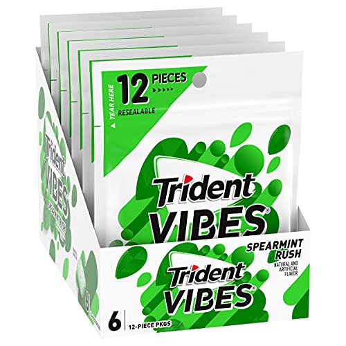 Trident Vibes Sugar Free Gum, Spearmint Rush Flavor, 24 Bags (288