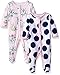 Carter's Baby Girls' 2-Pack Cotton Sleep and Play, Blue Dot/Pink Floral, 3 Months