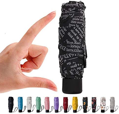 NOOFORMER Mini Travel Sun&rain Umbrella - Light Compact Parasol with 95% UV Protection for Men Women Multiple Colors