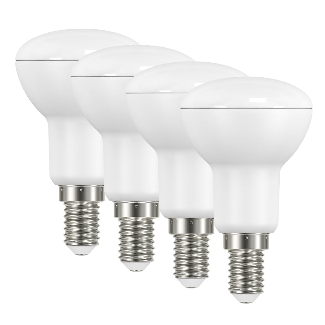 E14 LED Light Bulb, R50 Reflector Bulb Small Screw, 4.9W 450lm, 40W Equivalent E14 SES Bulb, Warm White 3000K, SES LED Spotlight Bulbs Screw Fitting, 110° Wide Angle, Non-dimmable, Pack of 4