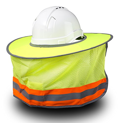 Hard Hat Sun Shield High Visibility, Reflective, Full Brim Mesh Sun