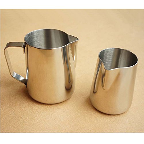 Gazechimp Edelstahl Kaffee Aufschäumen Milch Tee Latte Krug 600ml und 57.5mm Kaffee Tamper Stampfer Set – Bild 5
