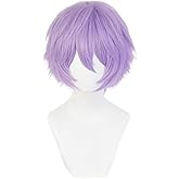 KiyaCos 30cm lt Purple Lavender Lilac Fluffy Adult Cosplay Wig Synthetic Anime Halloween Costume Party Wigs