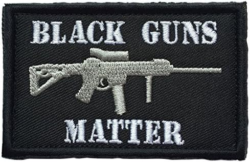 SpaceCar 3D Embroidery Black Guns Matter Tactical Morale Badge Combat Patch