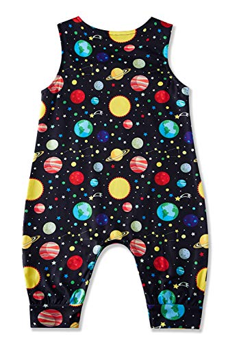 Kids4ever Baby Girl Boy Romper Sleeveless Jumpsuit Planet Onesies Infant Clothes 6-12 Months