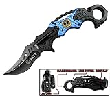US Navy Multi-Function Tactical Folding Knife with Ring , Flashlight , Line Cutter and Glass Breaker