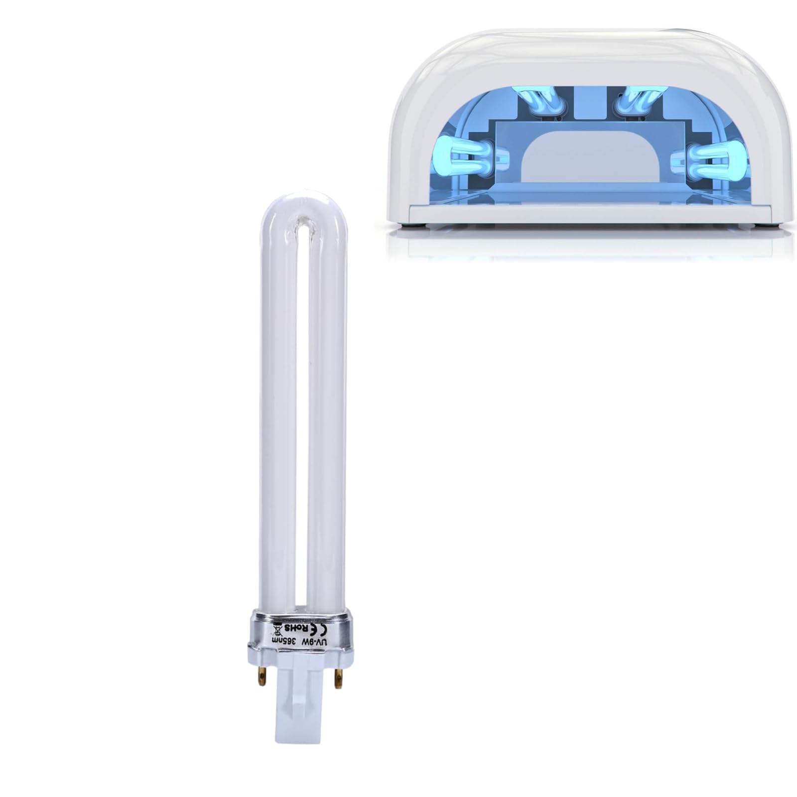Anself Replacement Light Bulbs 9W 365nm U-Shaped UV Lamp for Nail Art Dryer,Tubi luminosi elettronici per Nail Art