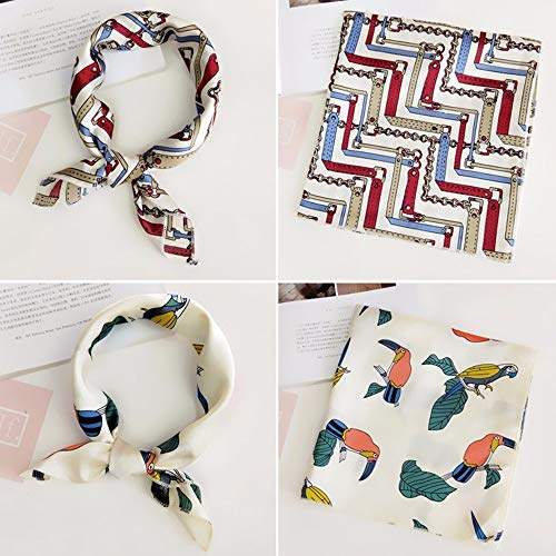 image for YMHPRIDE 6 Pcs Fashion Silk Satin Scarf for Women Square Neck Head Sca