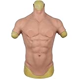 Yuewen Realistic Male Chest Silicone Muscle Half Body Artificial Fake Muscle Belly Body for Cosplayers Halloween Props