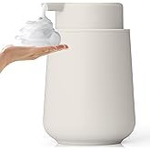 zuxzmj Plastic Soap Dispenser Foaming 11 oz Refillable Foam Bottle for Bathroom & Kitchen Countertops Matte Beige