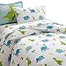 Wildkin Kids 100% Cotton Twin Duvet Cover for Boys and Girls, Features Button Closure and Four Interior Corner Ties, Duvet Covers Measures 88 x 68 Inches, BPA-free, Olive Kids (Dinosaur Land)