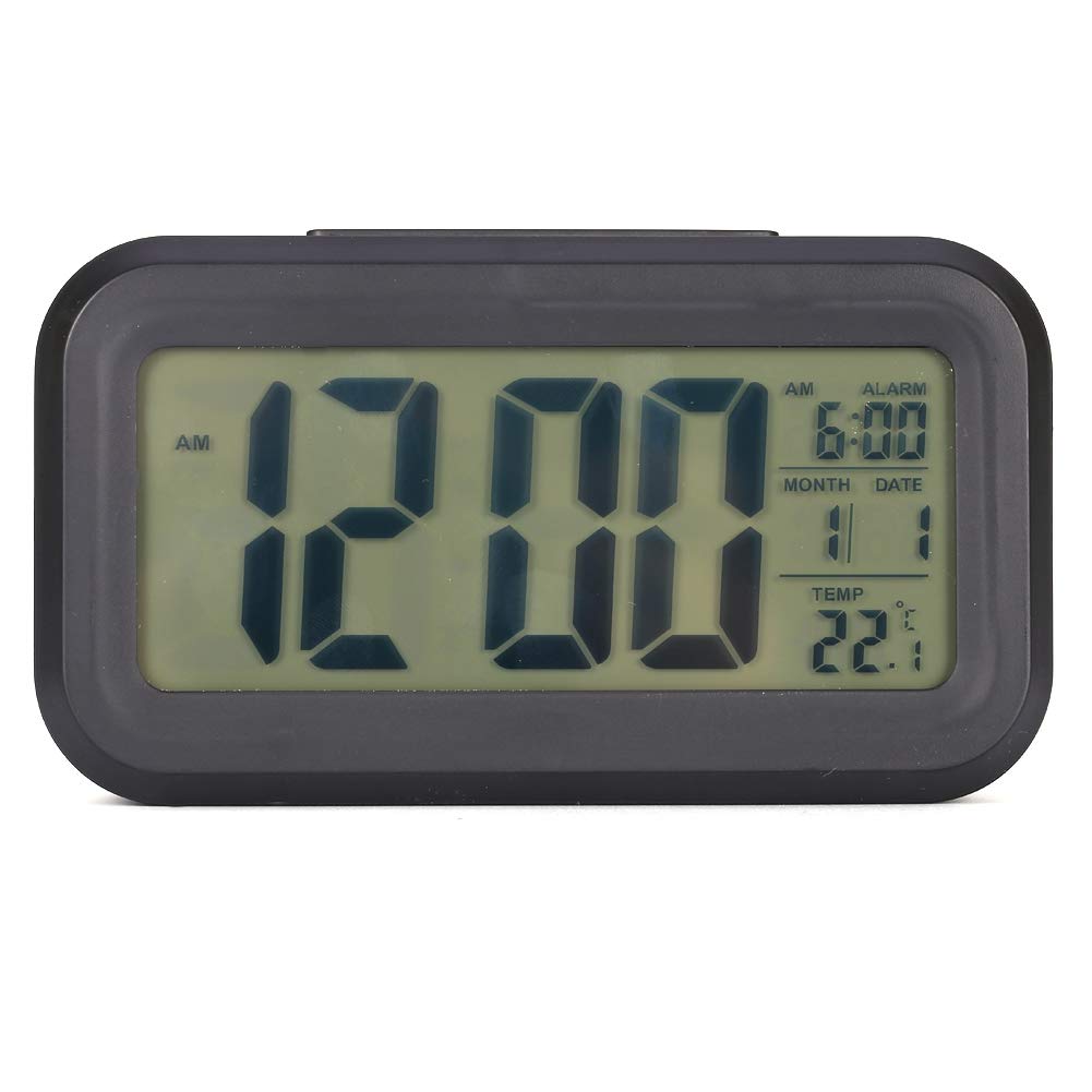 GLOGLOW LED Digital Snooze Desk Clock with Temperature Calendar, Easy to Read Numbers Timing and Perpetual Calendar Suitable for Car Office Desk Home