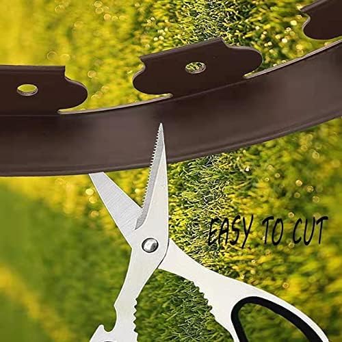 GARDEN EDGING，60FT LANDSCAPE EDGING WITH 60 SPIKES FOR LAWN 2 INCH TALL (60FT, BROWN)