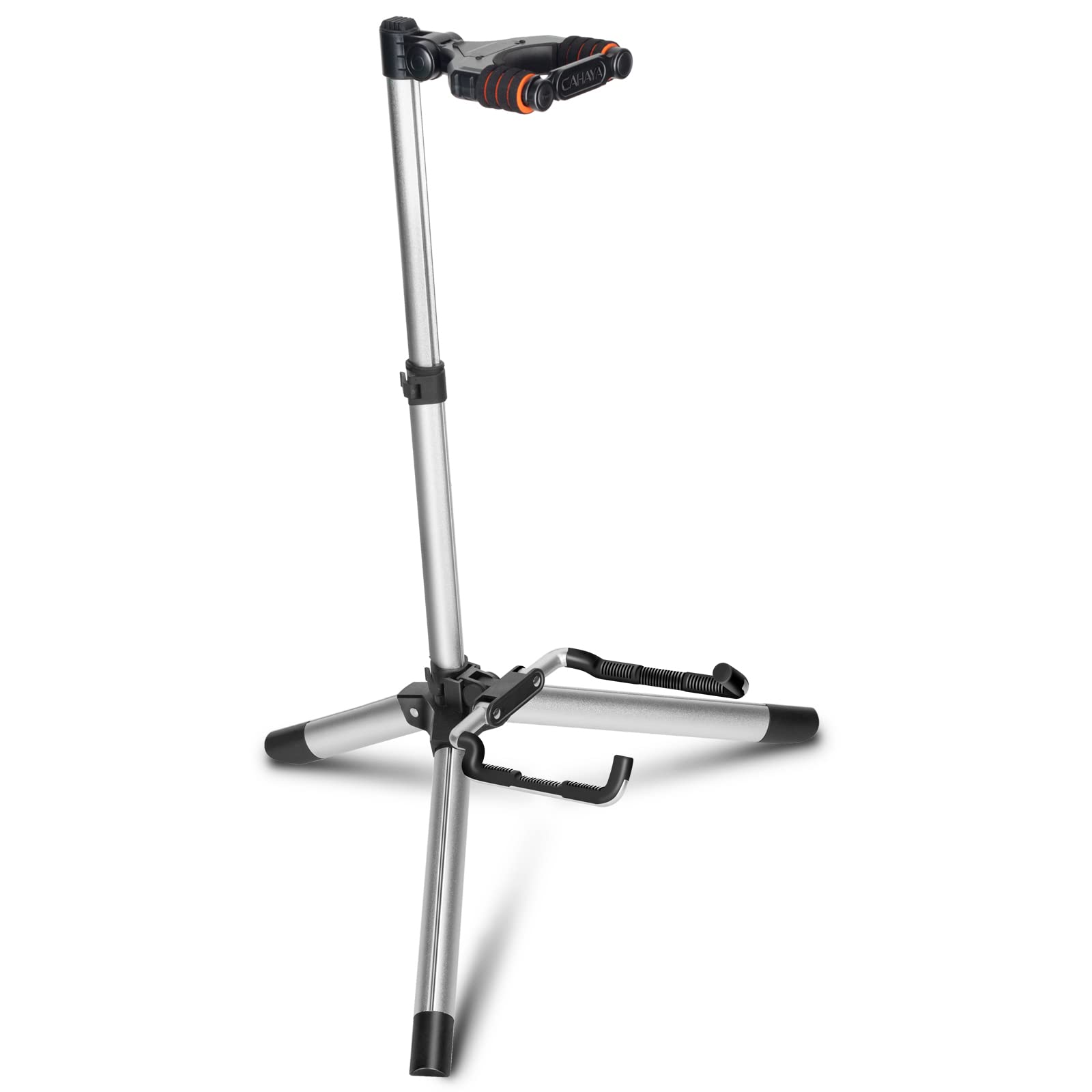 Photo 1 of CAHAYA Floor Guitar Stand for Acoustic & Electric Guitars & Bass - Adjustable Height, Folding, Lightweight Travel Instrument Holder