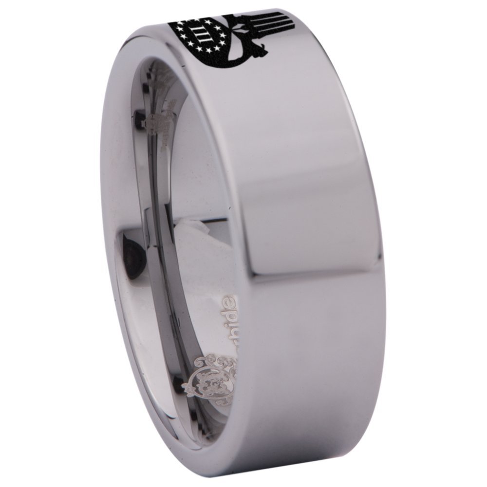Wedding Band and Anniversary Ring Friends of Irony Three Percenter Skull Ring 8mm Designed Fit for Men and Women Use Size 12.5